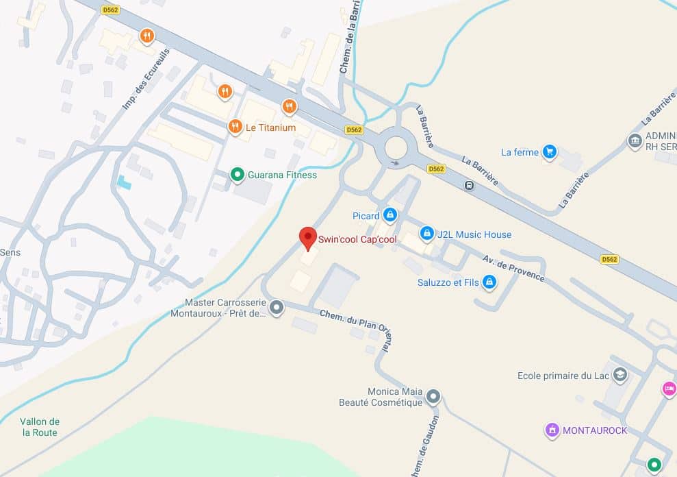 Plan de Montauroux : Commerces et Swin'cool Cap'cool Carte de Montauroux montrant Swin'cool Cap'cool près du Picard et de l'avenue de Provence sur la D562.
